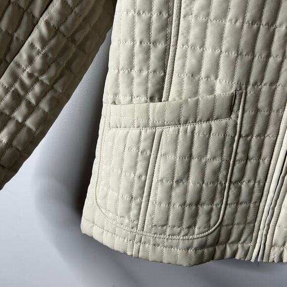 White Stag Puffer Jacket Women’s Small Cream Chore Coat Barn Farm Neutral Pocket - Picture 5 of 5